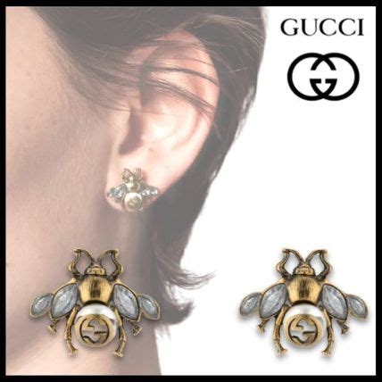 Gucci クリスタル付き ビー（ハチ） ピアス